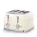 Front. SMEG - SMEG TSF03 4-Slice Wide-Slot Toaster - Cream.