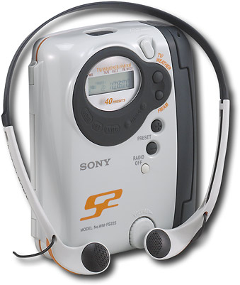  Sony WM-FS222 S2 Sports Walkman Stereo Cassette Player with  FM/AM/TV and Weather Radio : Everything Else