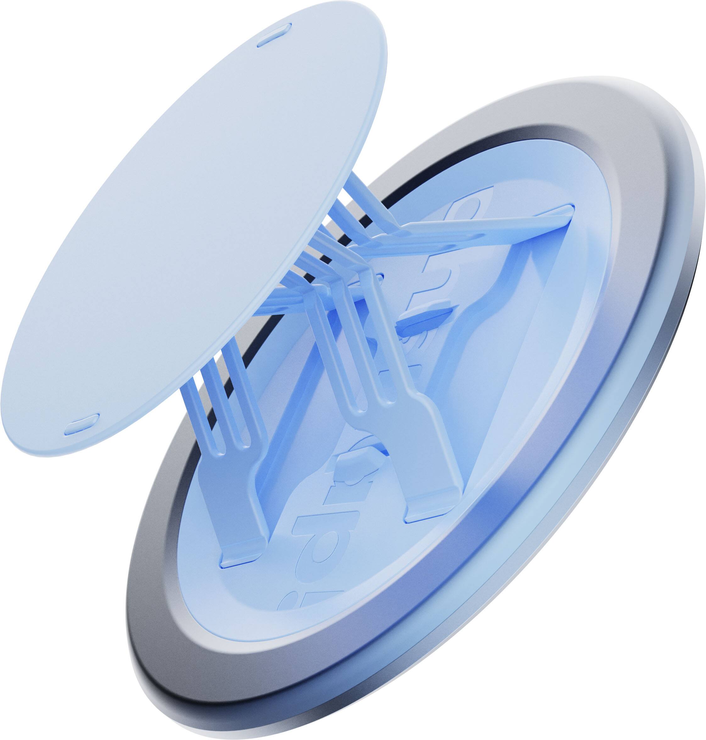 Left. OhSnap - Grip- Magnetic UltraThin Universal Phone Grip and Stand, Magsafe compatible for Apple iPhones/Universal - Light blue.