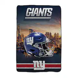 Pegasus - New York Giants 66" x 95" Oversized Skyline Series Helmet Ultra Cozy Blanket - Multicolor