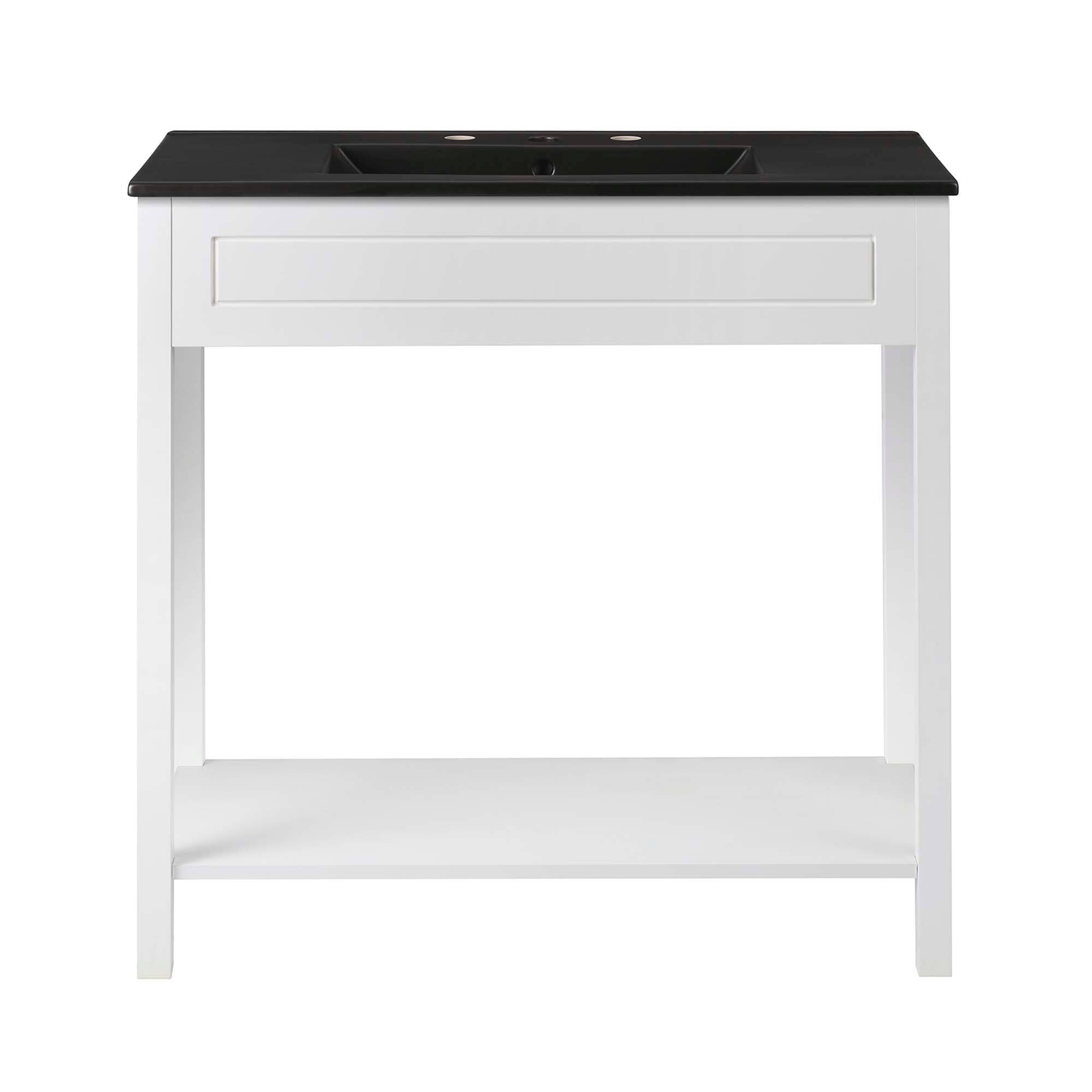 Alt View 2. Modway - Altura Bathroom Vanity Basin Included by Modway - White Black.