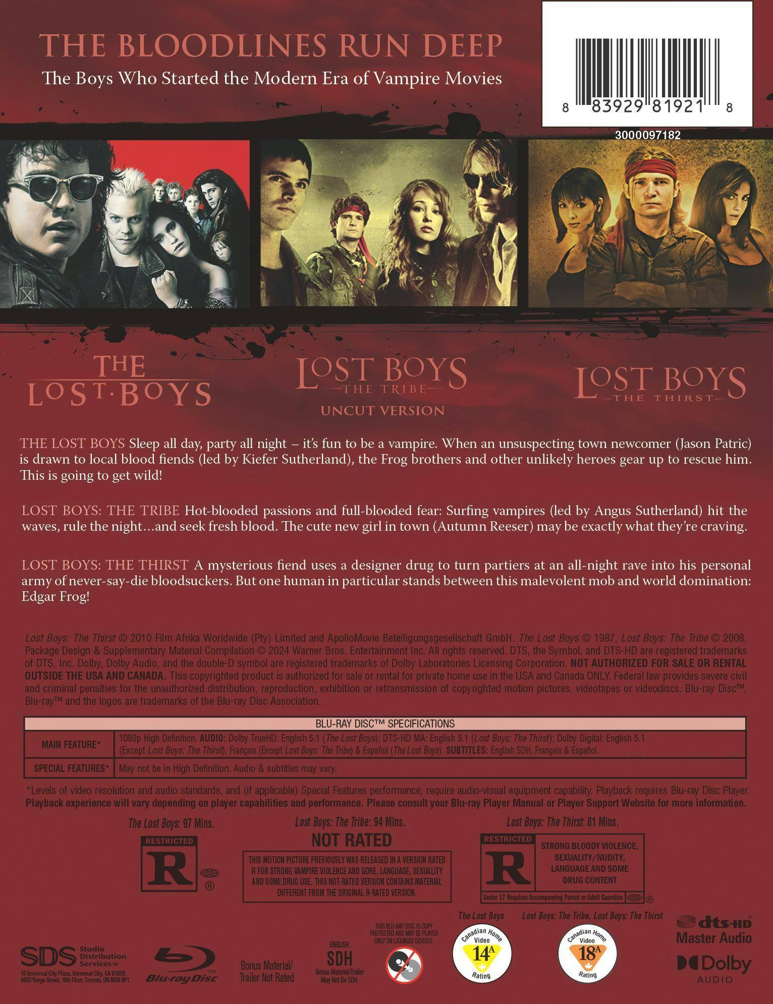 Back. The Lost Boys Trilogy (Limited Edition Steelbook) [Blu-ray].