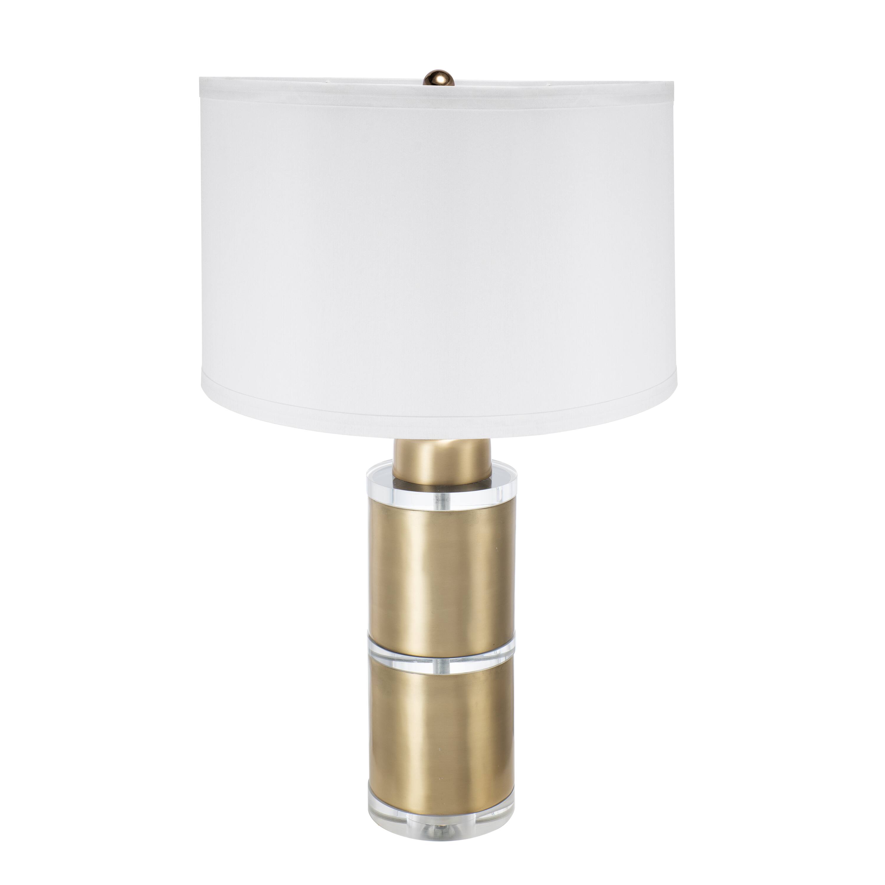 Angle. Dexmalle - Dexmalle-Cylinder Table Lamp with Drum Shade-Gold and White.
