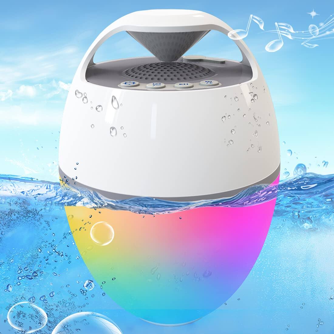 Left. Pacoar Cade - Light Floating Pool With Lights Portable Ip68 Waterproof Hot Tub For Outdoor Sports Home Party Louder Volume Rich Bass - White.