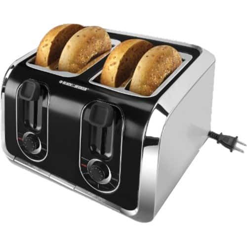 Front Standard. Applica - TR1400SB 4-Slice Toaster - Black.