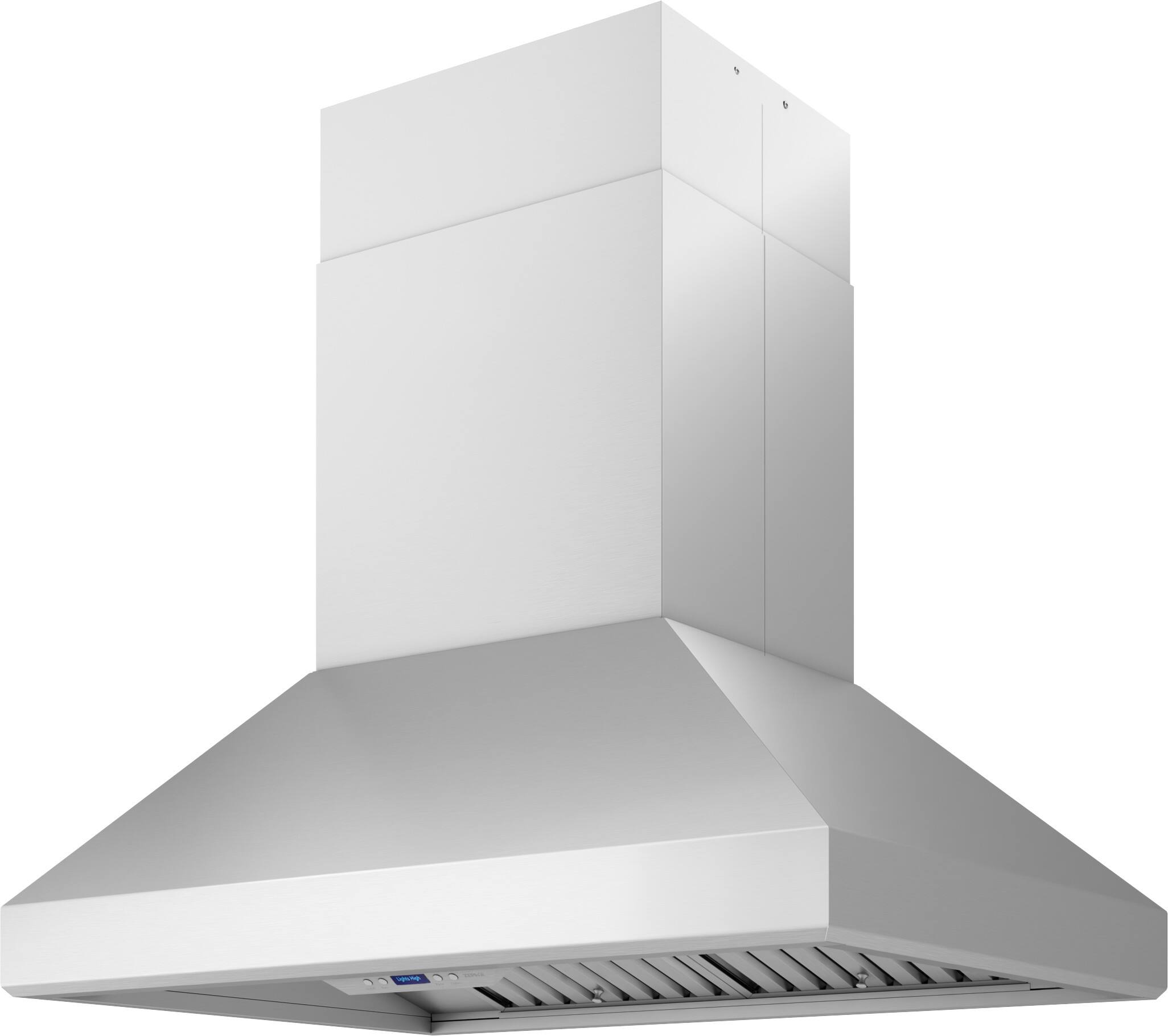 Angle. Zephyr - Titan 42 in. 750 CFM Island Mount Range Hood with LED Light - Stainless Steel.