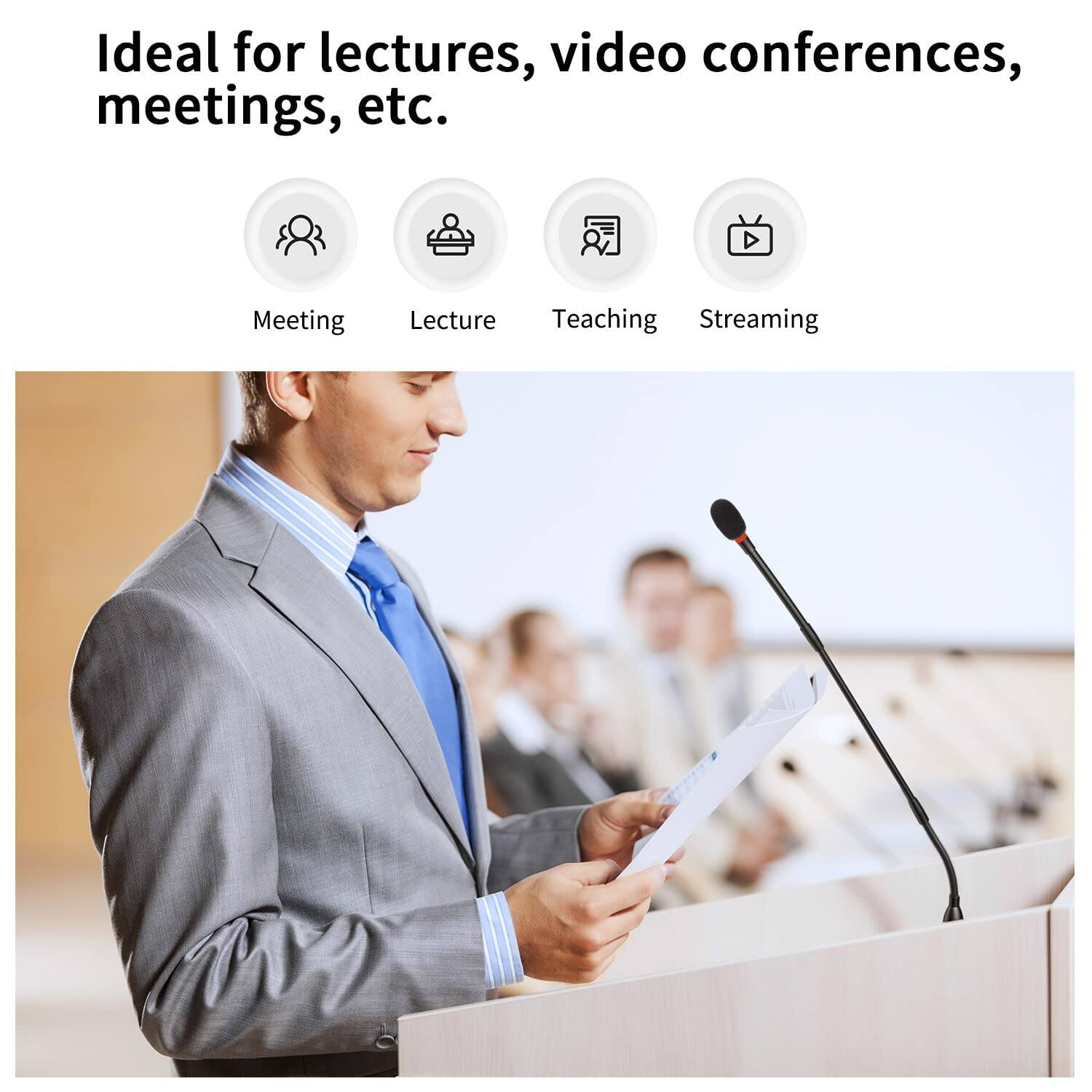 Ideal for lectures, video conferences, meetings, etc.

- Meeting
- Lecture
- Teaching
- Streaming