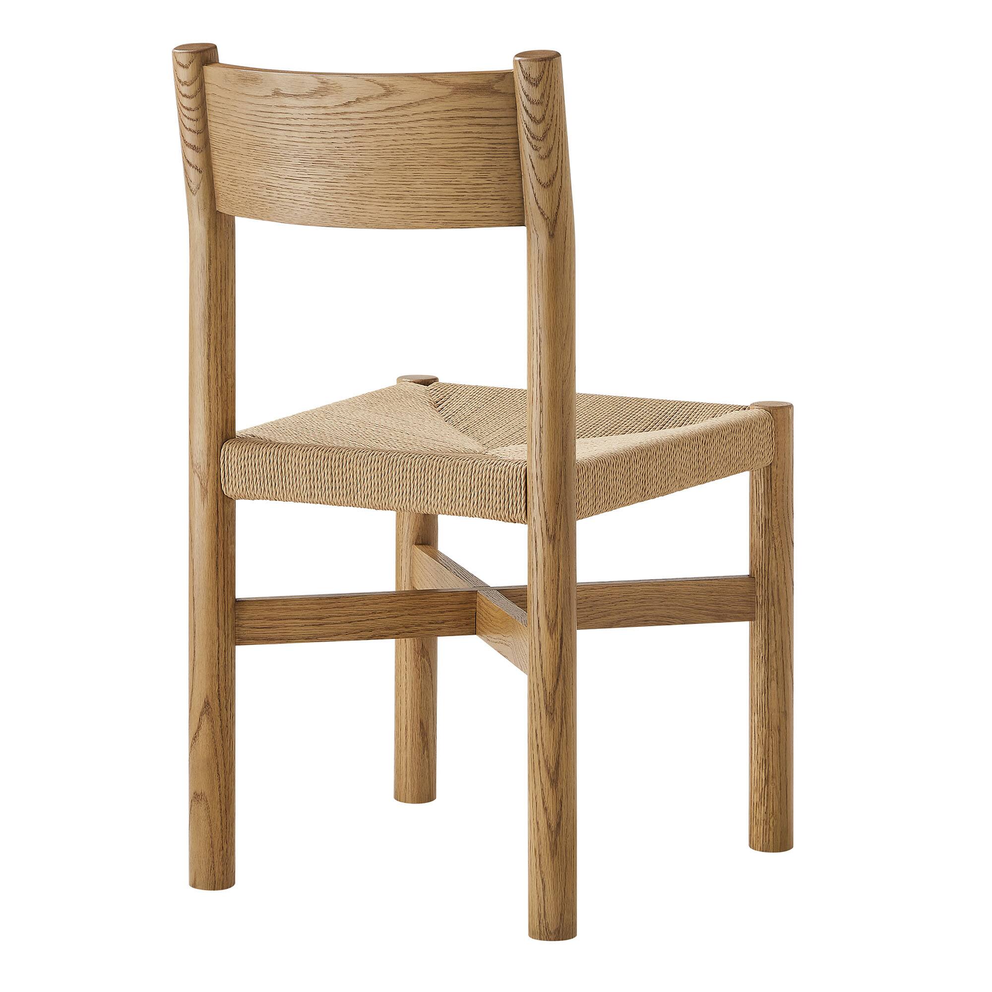 Alt View 3. Modway - Alvia Oak Wood Dining Side Chair With Woven Seat by Modway - Weathered Oak.