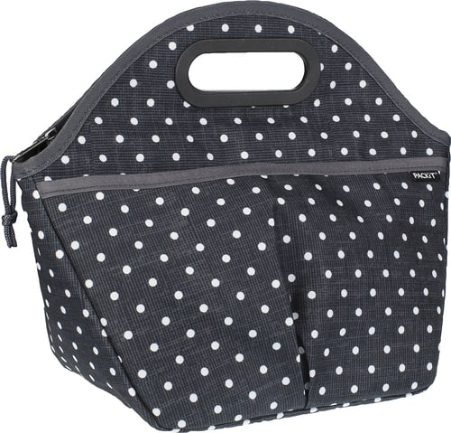 PackIt - Freezable Traveler Lunch Bag - Polka Dots - Angle