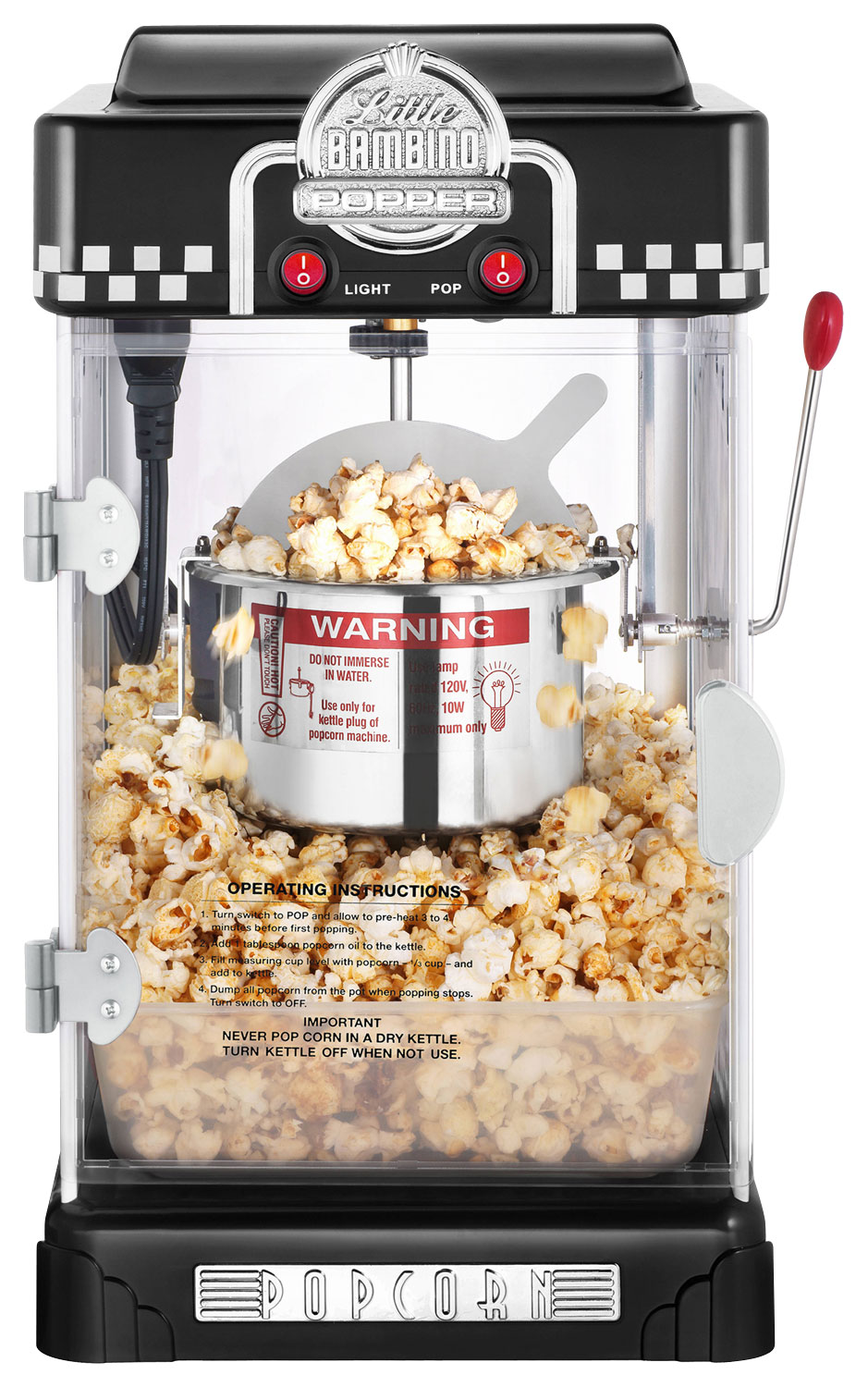 Popcorn Machine, 2-in-1 Automatic Stirring Hot Oil Popcorn Popper Maker &  Grill Machine, Large Lid for Serving Bowl, 2 Measuring Spoons, Cleaning  Brush, for Movie Night Kids Party Healthy Snacks - Yahoo Shopping