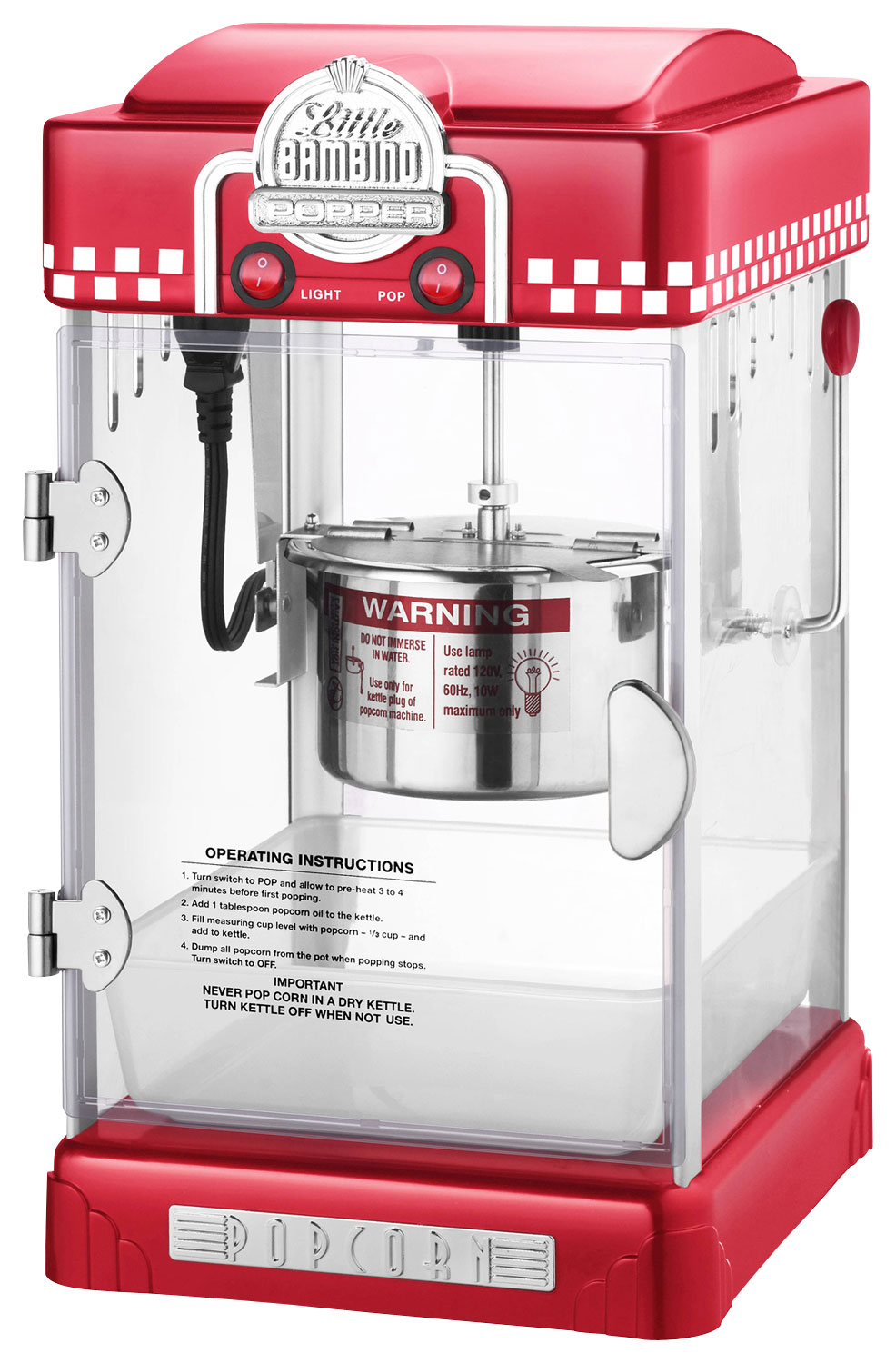 GREAT NORTHERN Little Bambino 2.5 oz. Red Countertop Popcorn Machine  HWD630237 - The Home Depot