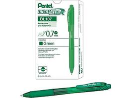 Pentel - EnerGel-X RollerGel Retractable Gel Pens, Medium Point, Green Ink, Dozen (BL107-D)