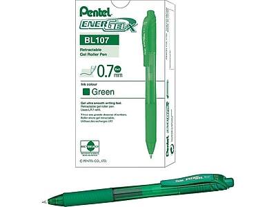Pentel - EnerGel-X RollerGel Retractable Gel Pens, Medium Point, Green Ink, Dozen (BL107-D)