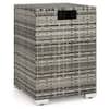 Front. Costway - Costway 16" Rattan Propane Tank Cover Hideaway Side Table 20 lbs Propane Gas Holder Gray - Gray.