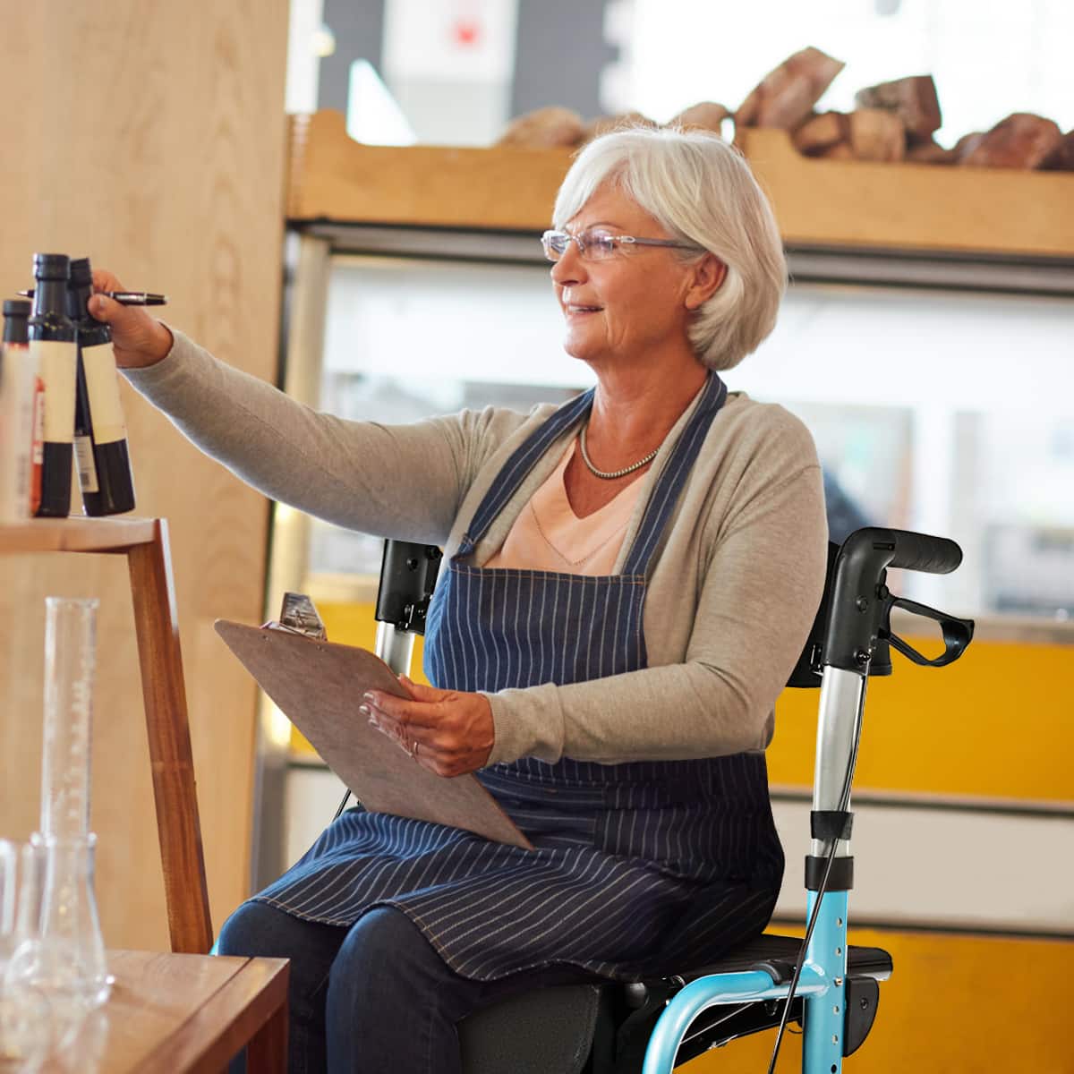Alt View 2. Costway - Costway Folding Medical Rollator Walker Aluminum Transport Chair Adjustable Handle Blue - Blue.