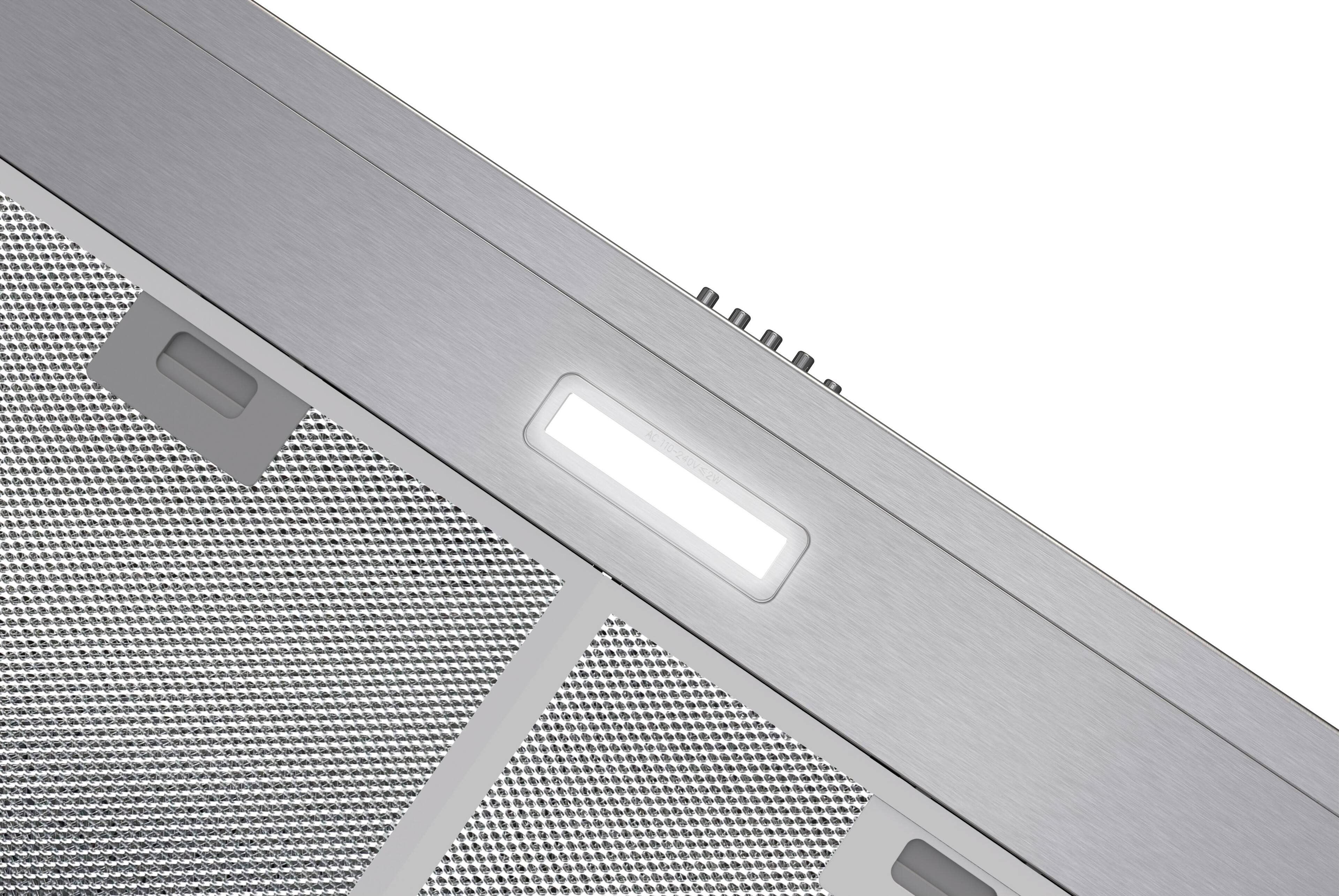 Alt View 7. Streamline - 36 in. Lucca Convertible Undermount 80 CFM Range Hood, Mesh Filters, Push Button Control, LED Light - Brushed Stainless Steel.