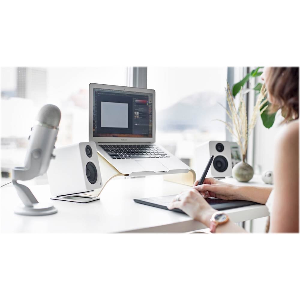 Alt View 13. Kanto - S2 Desktop Speaker Stands (2-Pack) - White.