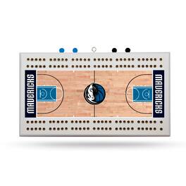 Rico Industries - Dallas Mavericks NBA Classic 2 Track Wooden Court Shaped Cribbage Board - Multi