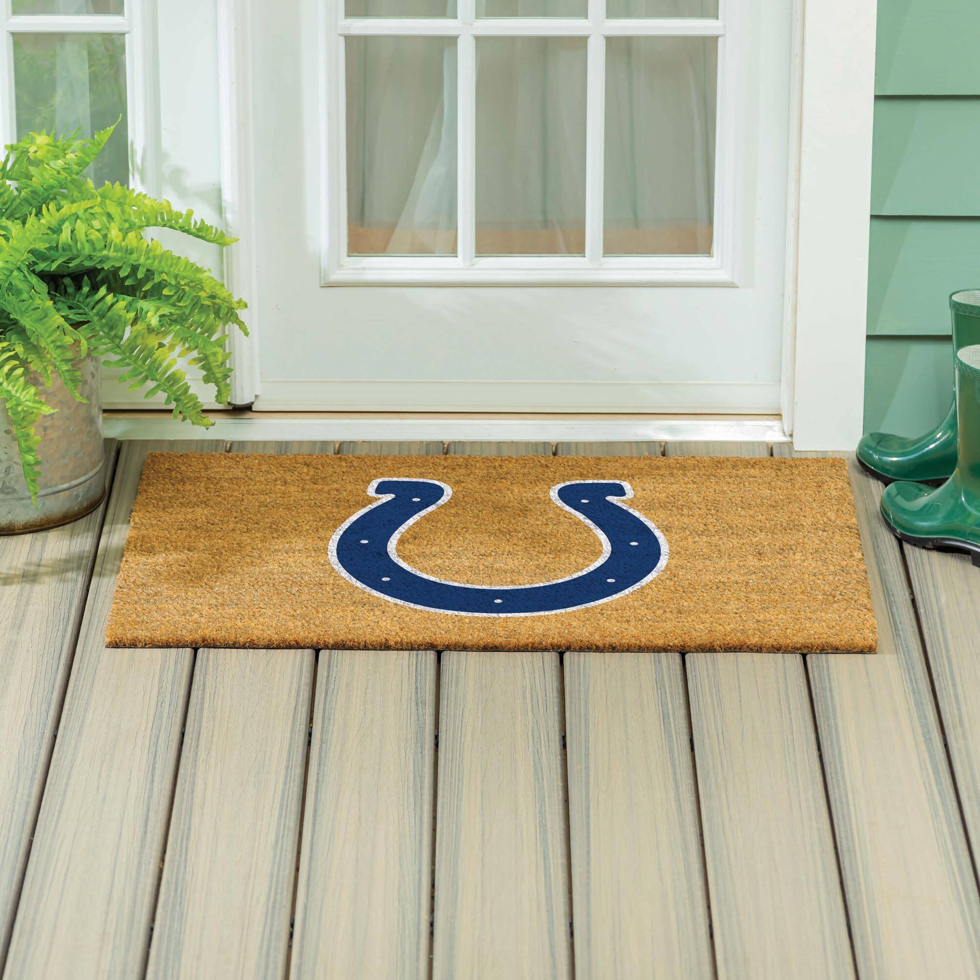 Alt View 3. Evergreen Enterprises - Indianapolis Colts 24" x 36" Outdoor Team Logo Coir Mat - Brown.