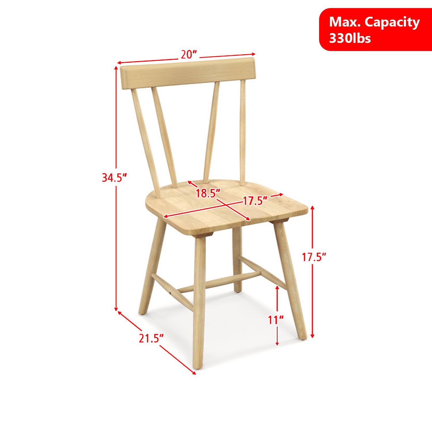 Max. Capacity 330lbs  
20"  
34.5"  
18.5"  
17.5"  
17.5"  
11"  
21.5"