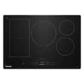 KitchenAid - 30 inch Wide 4 element Electric Induction Cooktop with 5 Cooking Zones and Temp Cook Induction Technology - Stainless Steel