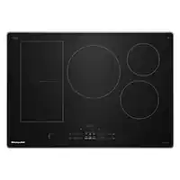 KitchenAid - 30" Electric Induction Cooktop with 5 Cooking Zones and Temp Cook Induction Technology - Stainless Steel - Front_Zoom