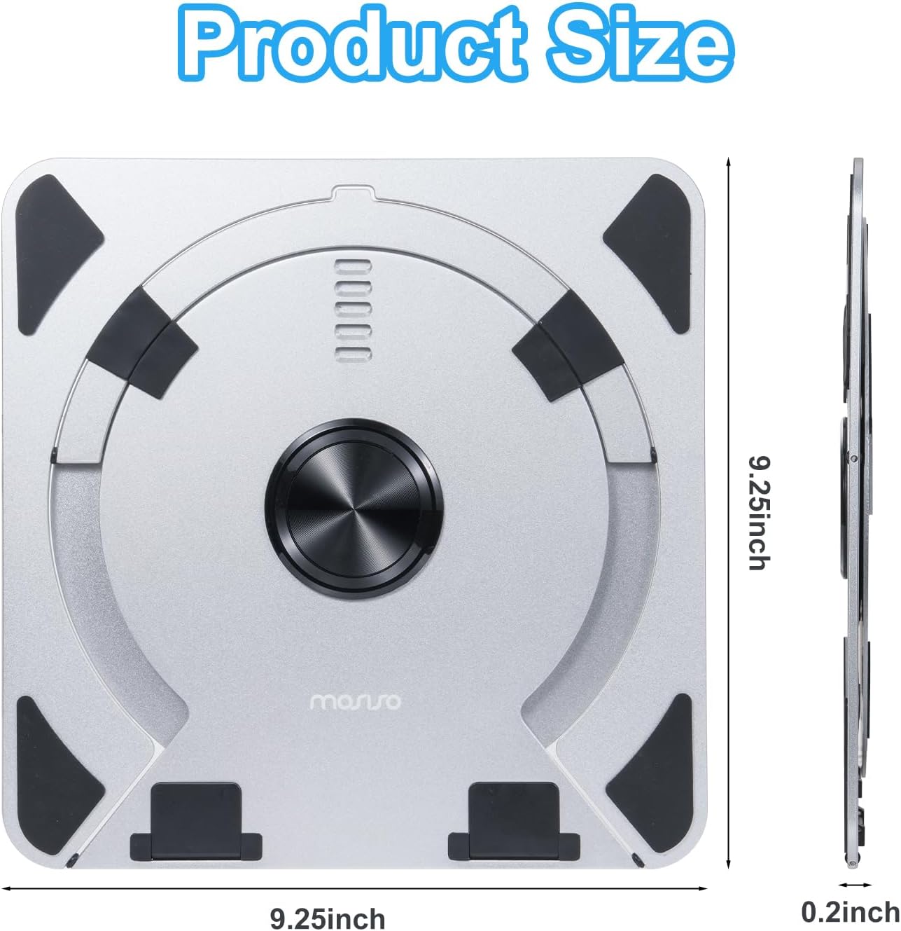 mosiso Adjustable Aluminum Laptop Stand with 360° Rotating Base ...