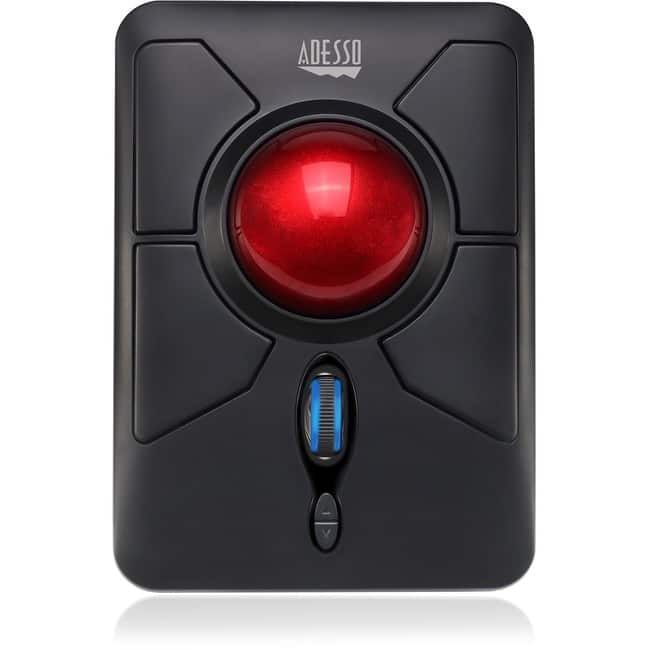 Adesso - iMouse T50 Wireless Programmable Ergonomic Trackball Mouse - Optical - Wireless - 30 ft - Radio Frequency - 2.40 - Wireless - Black