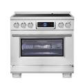 Forno Appliances - 36 in. Wide 2 Elements Maximus 5.36 Cu. Ft. Freestanding Electric Induction Range with Air Fryer - Stainless Steel