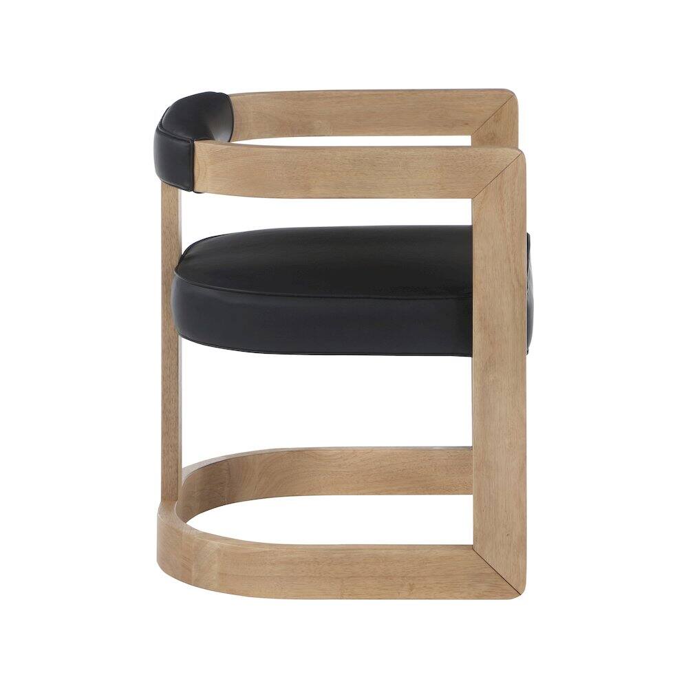 Alt View 3. Meridian Furniture - Manchester Black Vegan Leather Dining Chair - Black.
