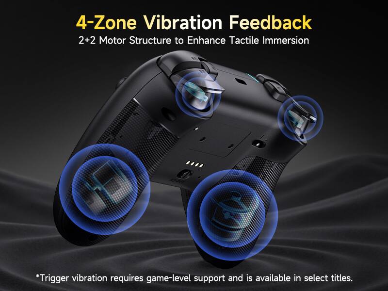 4-Zone Vibration Feedback  
2+2 Motor Structure to Enhance Tactile Immersion  
*Trigger vibration requires game-level support and is available in select titles.