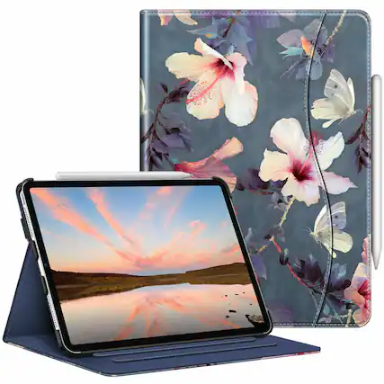 Front. Kitcheniva - Functional Folio Viewing Case For iPad Pro 11 Inch 2022 Blooming Hibiscus - Blooming Hibiscus.
