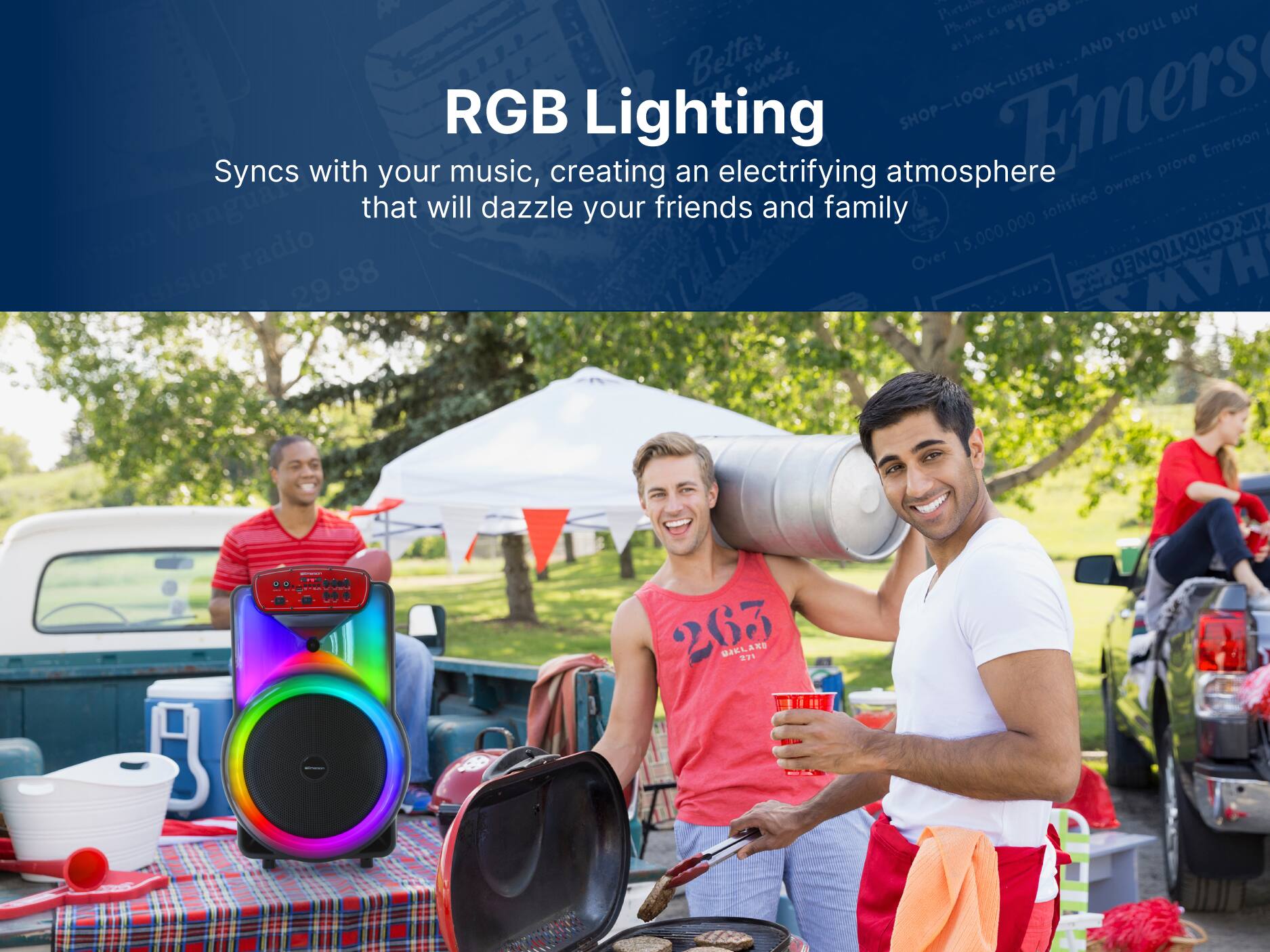 RGB Lighting
Syncs with your music, creating an electrifying atmosphere that will dazzle your friends and family