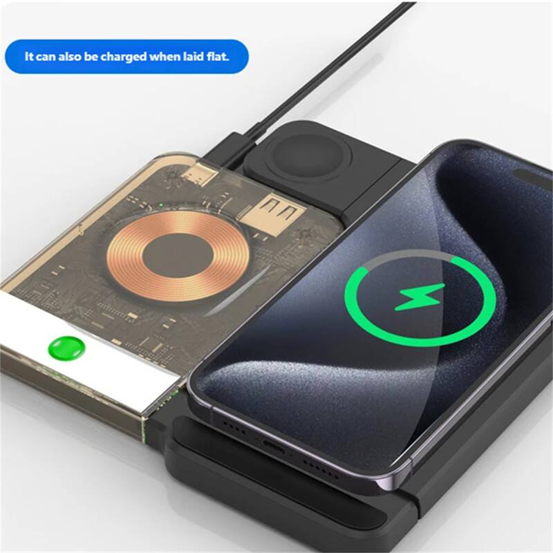 It can also be charged when laid flat.