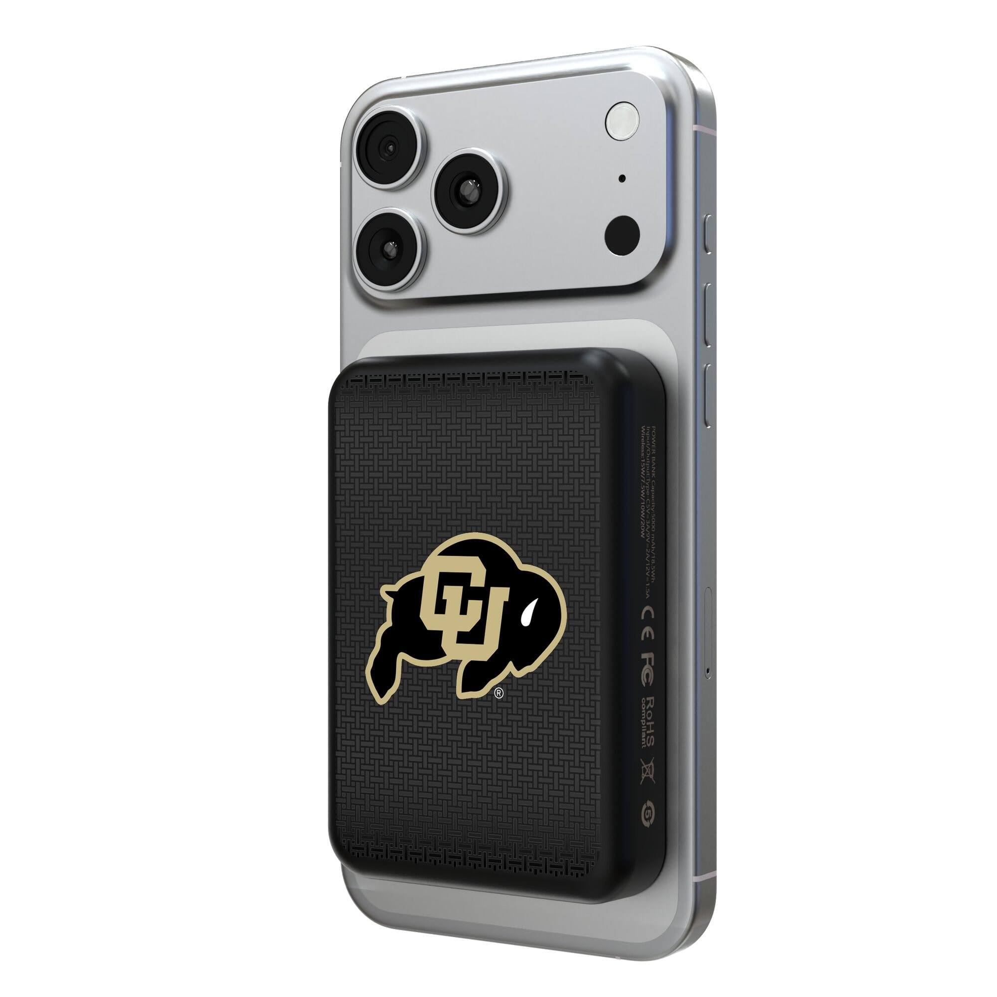 Keyscaper - Colorado Buffaloes Wireless Magnetic Power Bank - Black