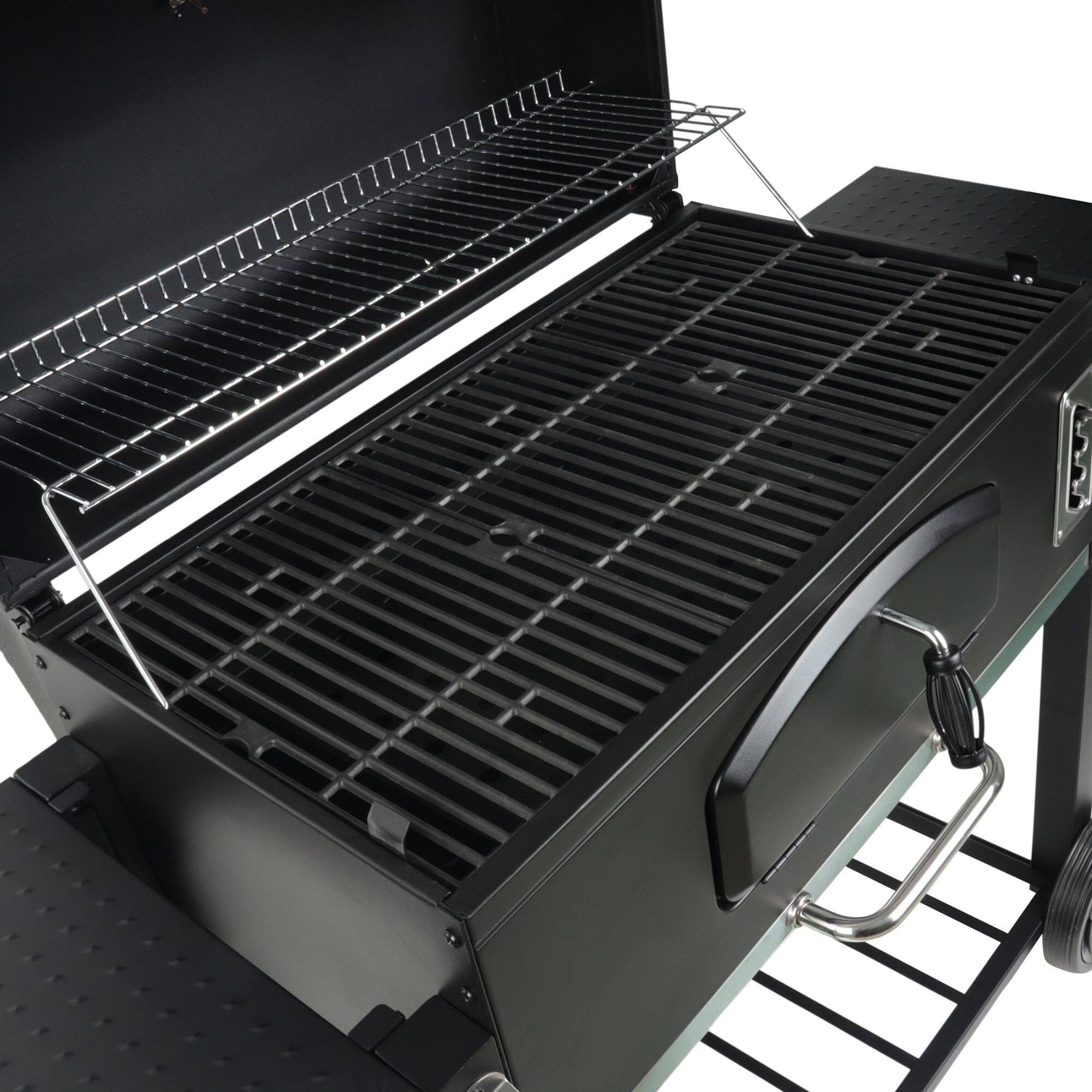 Alt View 7. Grill Boss - Grill Boss 32 Inch Charcoal BBQ Grill, Side Shelves, Built In Thermometer, Black - Black.