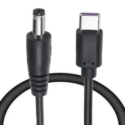 Front. Unique Bargains - USB C to DC 5.5x2.1mm PD Charging Cable, 20V/5A 100W, for Router, Camera, TV Box, Desk Lamp - Black.