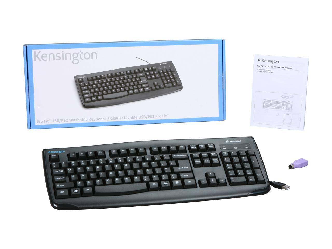 Kensington Pro Fit USB/PS2 Washable Keyboard / Clavier lavable USB/PS2 Pro Fit"
