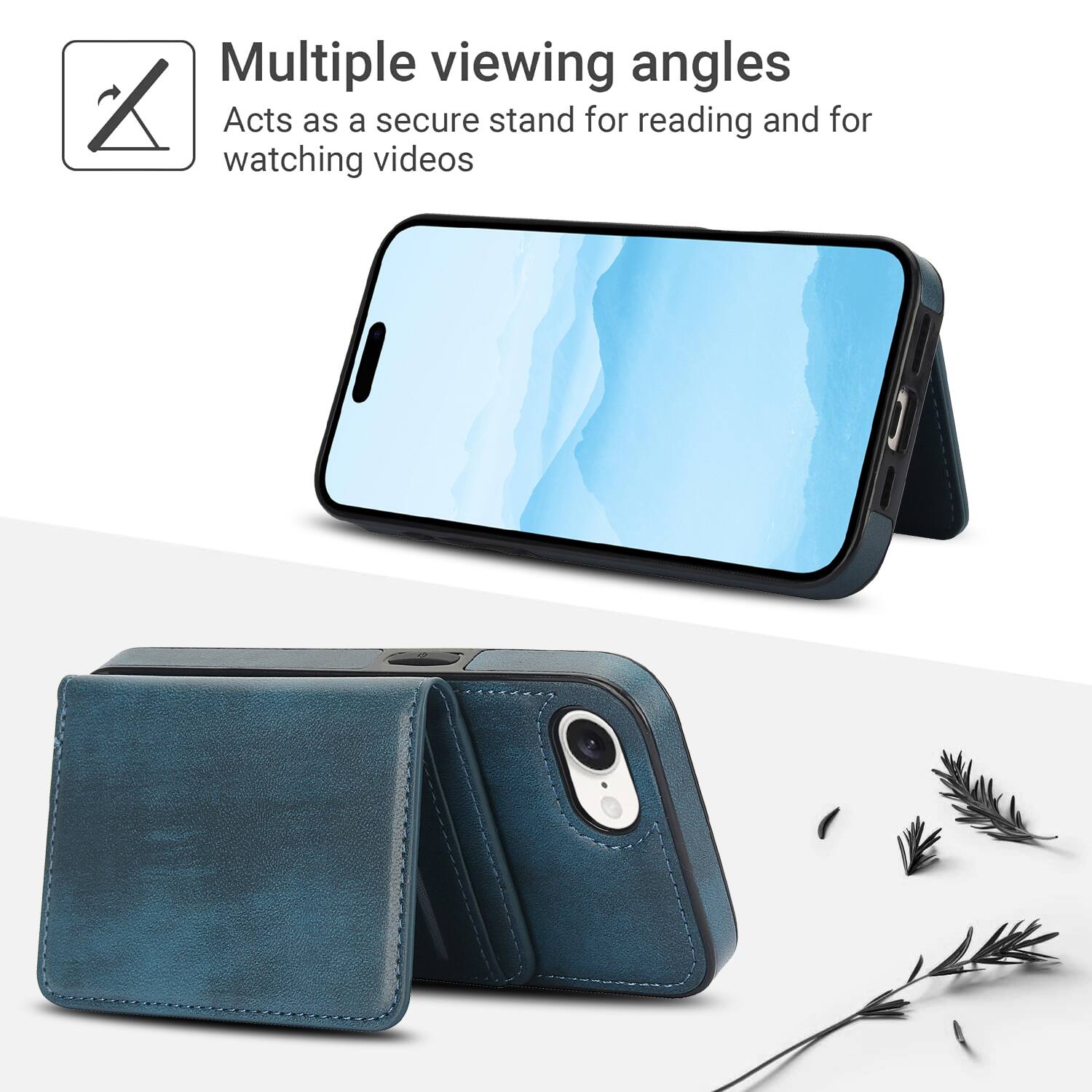 Multiple viewing angles  
Acts as a secure stand for reading and for watching videos