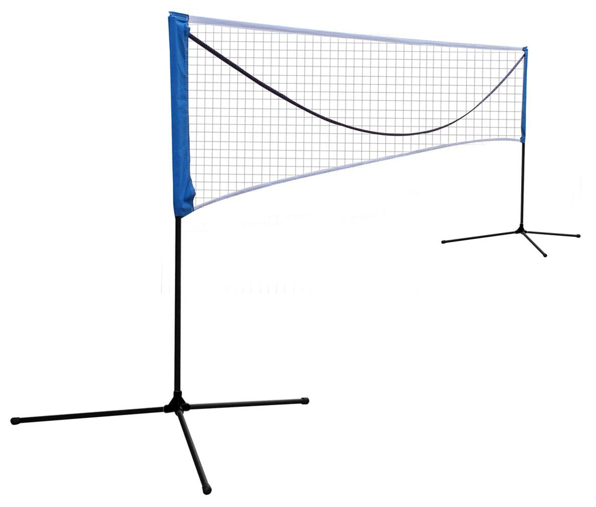 Front. ELEMENT ACE - Portable Volleyball Badminton Tennis Net with Stand/Frame - 16.7FT - Black.