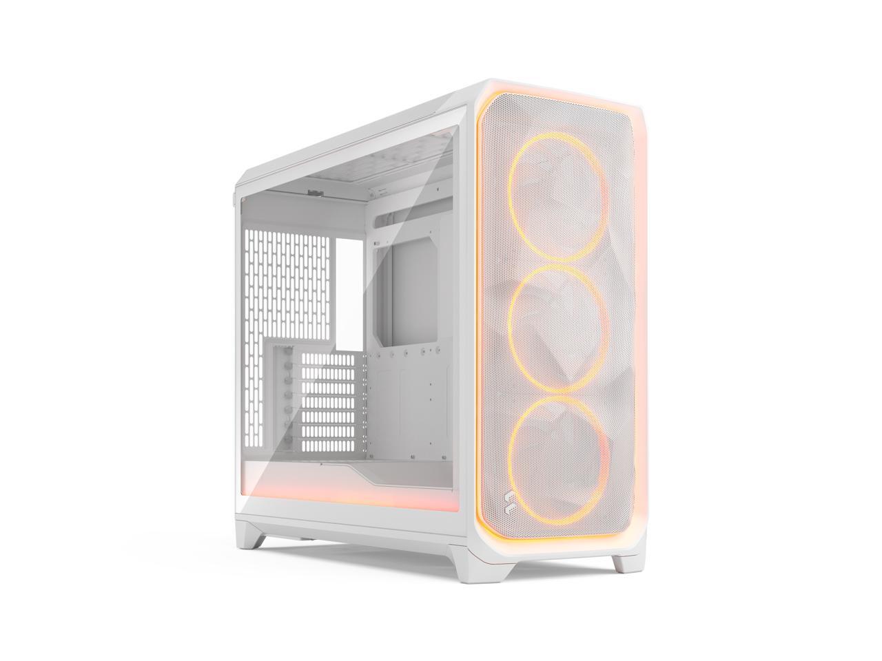 Fractal Design - Meshify 3 XL Ambience Pro RGB E-ATX Full Tower PC Case - White Chassis with Clear TG Side Panel - White