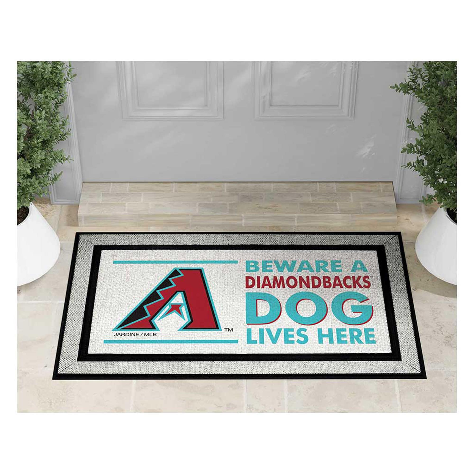 BEWARE A DIAMONDBACKS A TM DOG LIVES HERE