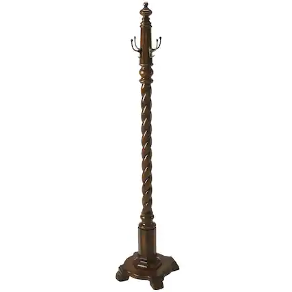 Front. Starlight Canyon Home - Traditional Wood Hall Tree Coat Rack Floor Stand with Hooks for Entryway - Dark Brown.
