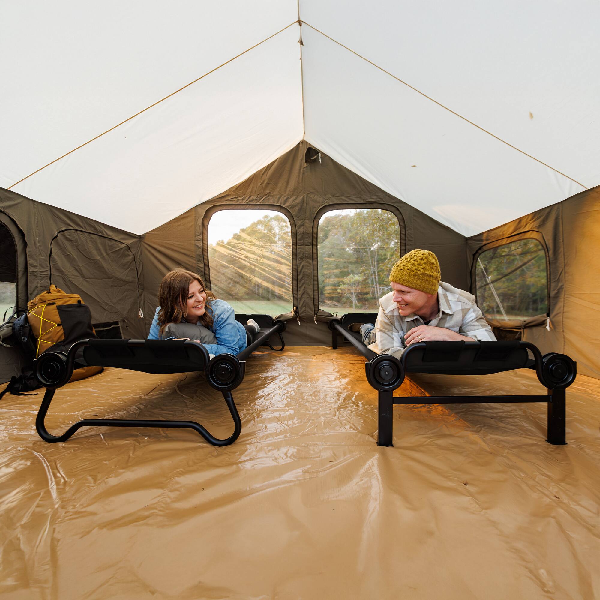 Alt View 7. Disc-O-Bed - Disc-O-Bed Extra Large Outdoor Convertible 2 Person Portable Camping Cots, Black - Black.