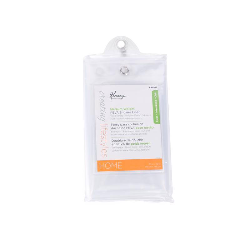 N5I8AS Kenney Clair creating Mun Medium PEVA Ecn-Trandly Shower Weight Weighited Liner adonen Translcido Clear Forro para cortina de ducha de PEVA peso medio Ecologce S sor - lifestyles Doublure de douche en PEVA de poids moyen Ecologaur Duriet tte adeurs dnlets HOME