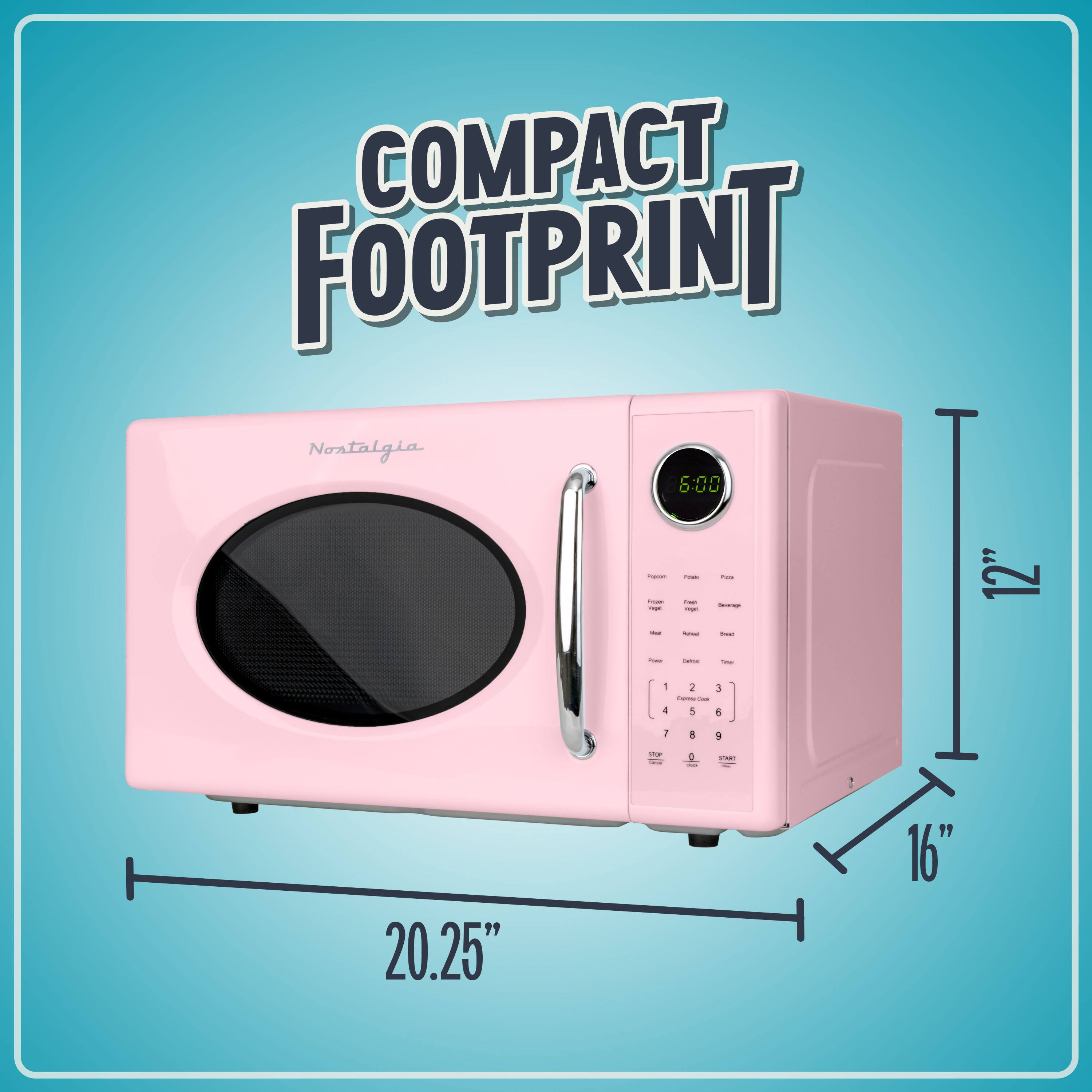 COMPACT FOOTPRINT  
Nostalgia  
6:00  
12"  
20.25"  
16"