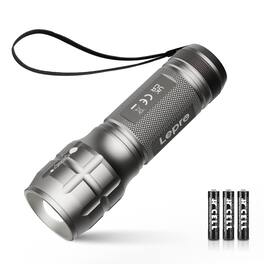 Lepro - 140 Lumens LED Small Tactical Flashlights, Battery Included, Waterproof Zoomable Flashlight for Outdoor Emergency Work - Gray