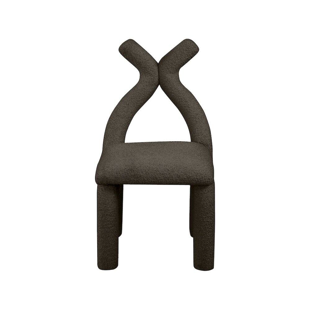 Alt View 2. Meridian Furniture - Xena Brown Boucle Fabric Accent/Dining Chair - Brown.