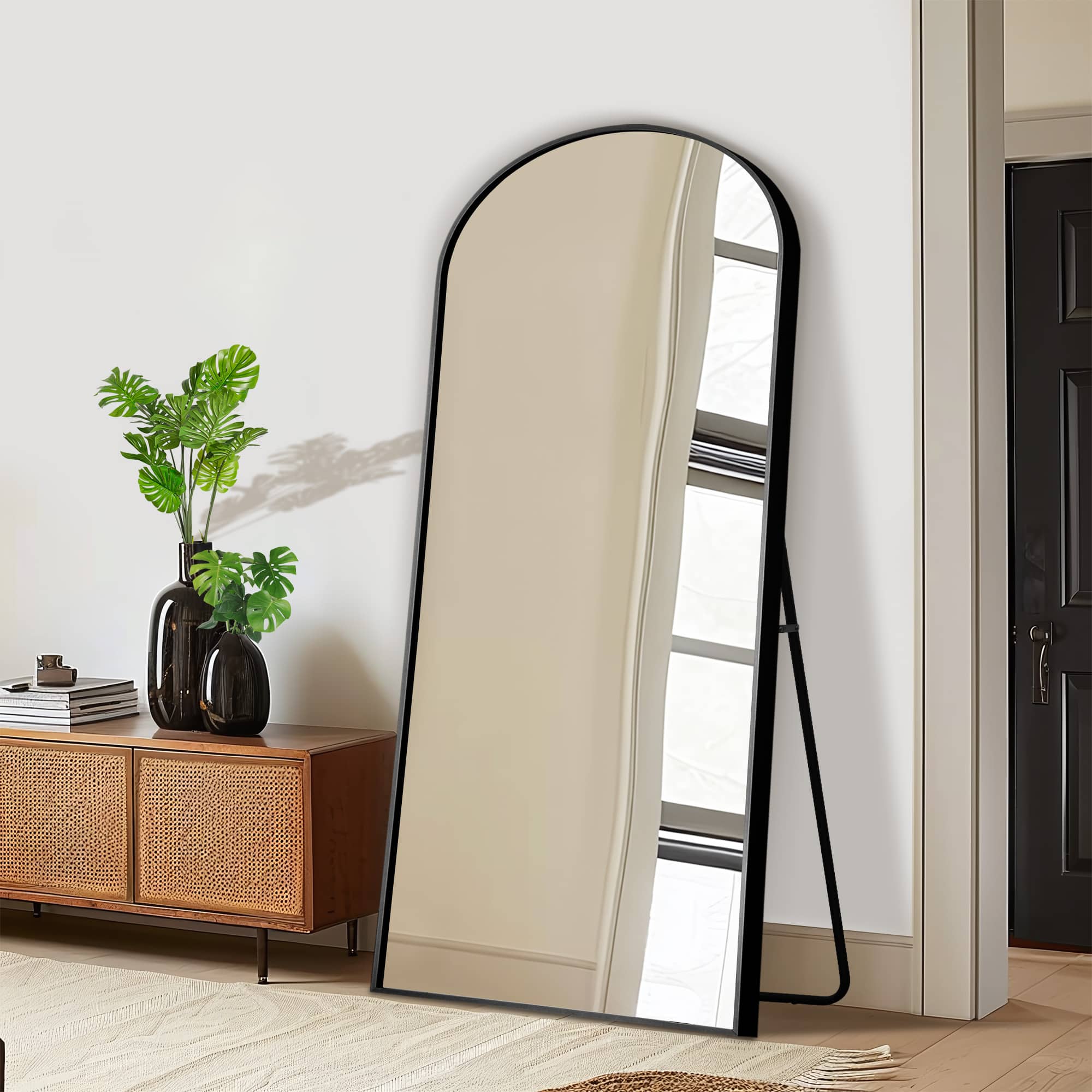 Lirago - 71 In. Full Length Mirror Large Floor Mirror Wall Mirror - Black