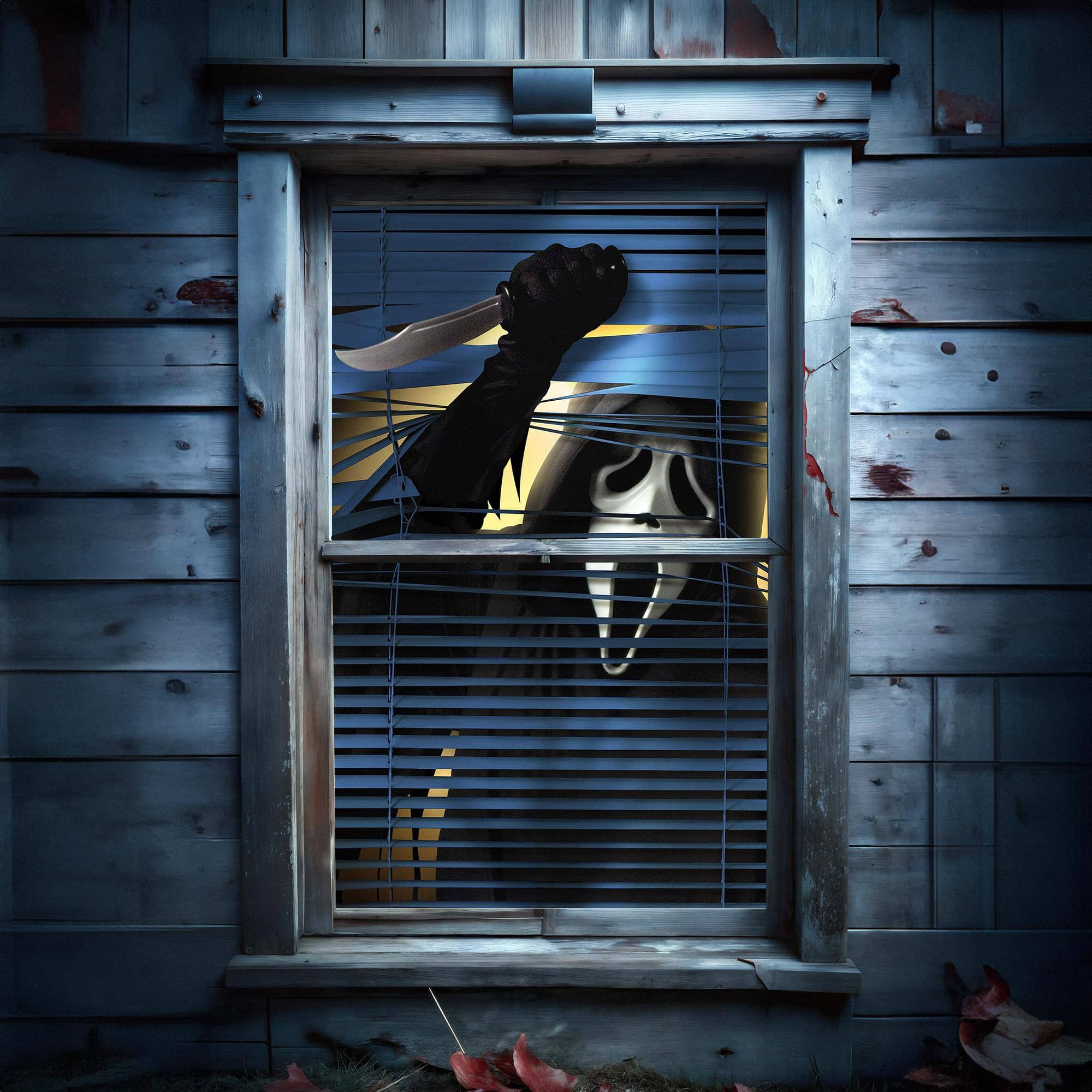 Alt View 10. Funworld - Ghost Face Window Creeper Halloween Decor - Black.